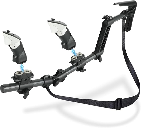 Gun Stock for Meta Quest 3, Compatible with VR Meta Quest 3s Controller Grips for Enhance Stability and Control Magnetic Stock Rifle Adapter (Black)