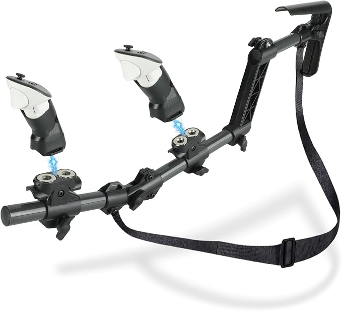 Gun Stock for Meta Quest 3, Compatible with VR Meta Quest 3s Controller Grips for Enhance Stability and Control Magnetic Stock Rifle Adapter (Black)