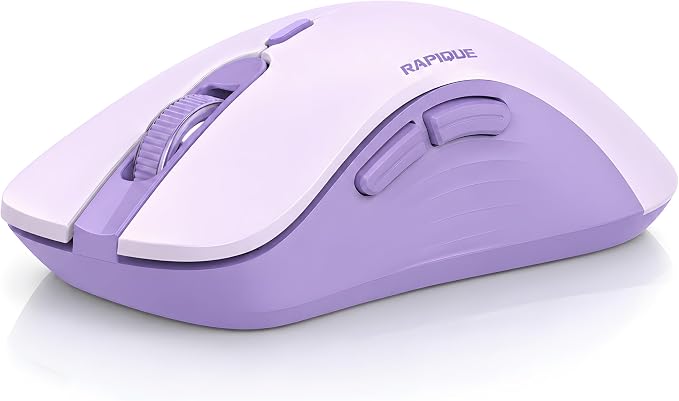 RAPIQUE Bluetooth Wireless Mouse, Dual Bluetooth & 2.4GHz, Purple