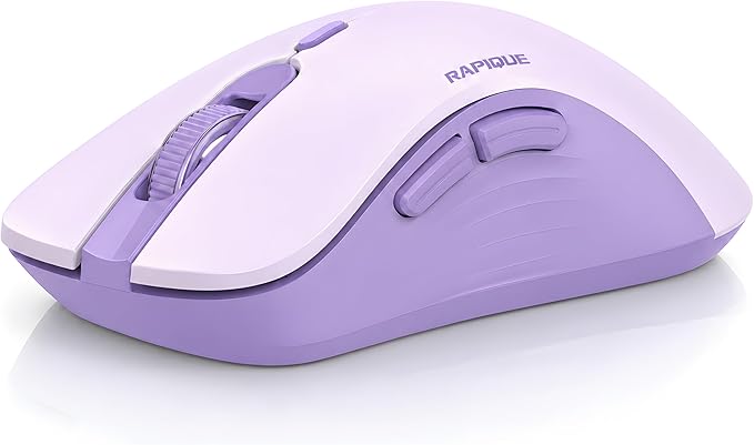 RAPIQUE Bluetooth Wireless Mouse, Dual Bluetooth & 2.4GHz, Purple