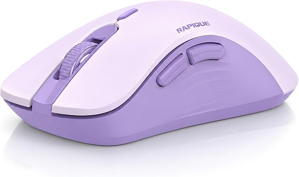 RAPIQUE Bluetooth Wireless Mouse, Dual Bluetooth & 2.4GHz, Purple