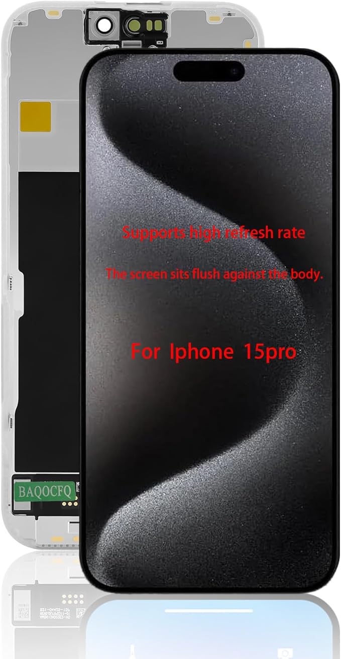for iPhone 15 pro Screen Replacement, 6.1 inch 3D Touch FHD Display LCD Full Repair Kit with Digitizer Assembly, Tool Set, Tempered Glass & Waterproof Adhesive