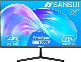 SANSUI Computer Monitor 22 inch IPS FHD 1080P PC Monitor 75Hz, Monitors with HDMI,VGA Ports, Eye Care, Desktop Monitor Ultra-Thin Tilt Adjustable VESA Mount (ES-22X3 HDMI Cable Included) - Image 1