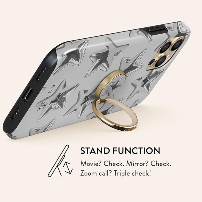 BURGA Cell Phone Ring, Holder Grip and Stand - Finger Phone Grip for Back of Smartphone Case, Kickstand 360 Rotation, Universal Ring for iPhone Samsung Galaxy Huawei Google Pixel, Stylish Accessories