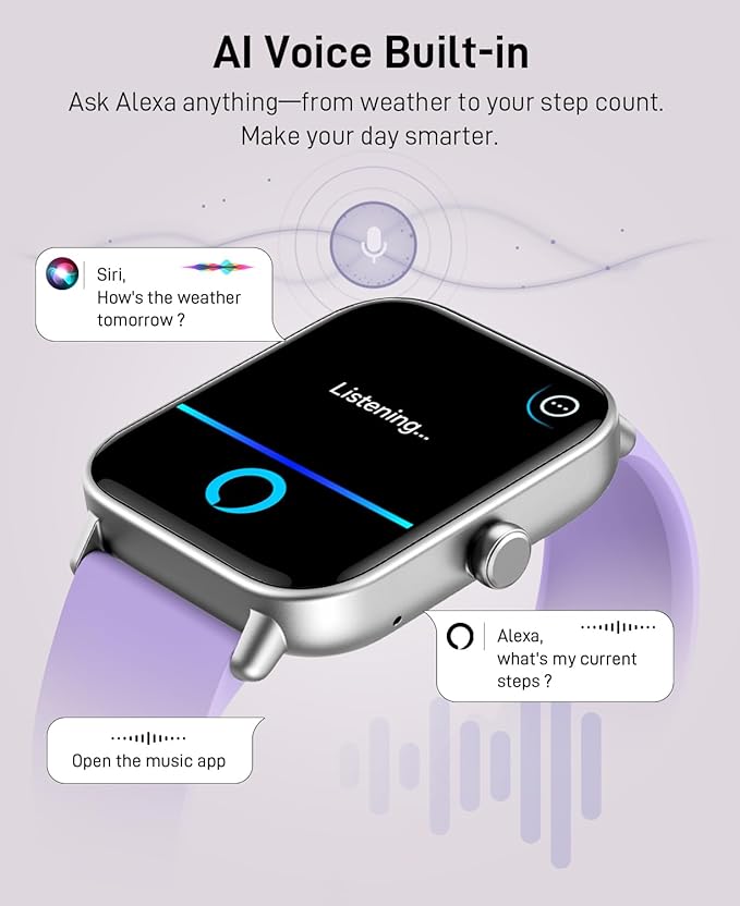 Smart Watches for Women/Men, 1.85" HD Alexa Built-in Smart Wacth for Android Phones/iPhones With SpO2 & Heart Rate Monitor, Sleep & Step Tracker, 120+ Sport Modes Fitness Tracker Watch for Women Men