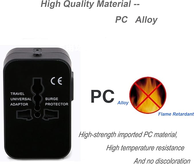 Premium Universal Travel Adapter, Portable All in One International Power Converters, European Travel Plug Adapter, for AC Power Plug with Dual USB Charging Ports Travel Essentials