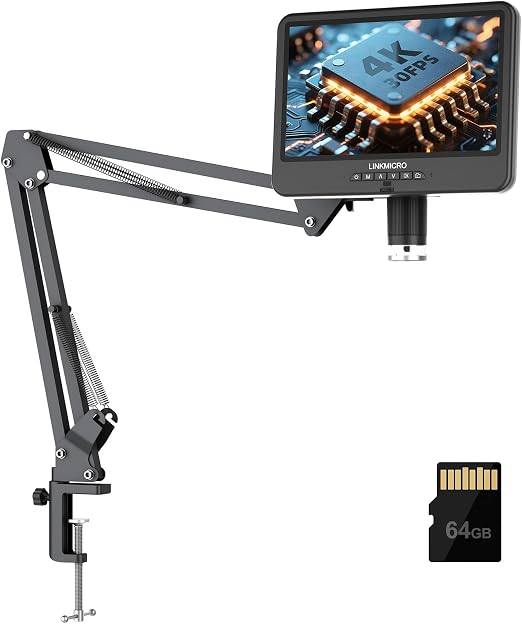 4K 30FPS 10.1'' HDMI Digital Soldering Microscope with Flex Arm Stand