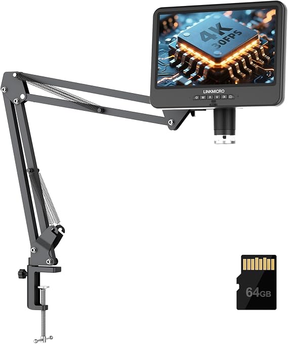 4K 30FPS 10.1'' HDMI Digital Soldering Microscope with Flex Arm Stand