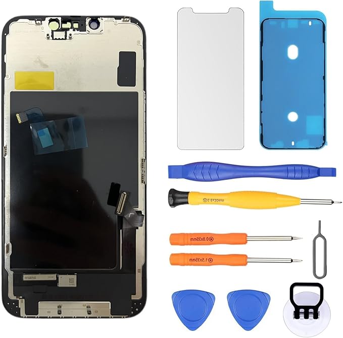 Replacement Screen for iPhone 16 E LCD FHD COF Retina Display Digitizer with Total Repair Tool Kits, Screen Protector, Waterproof Tape