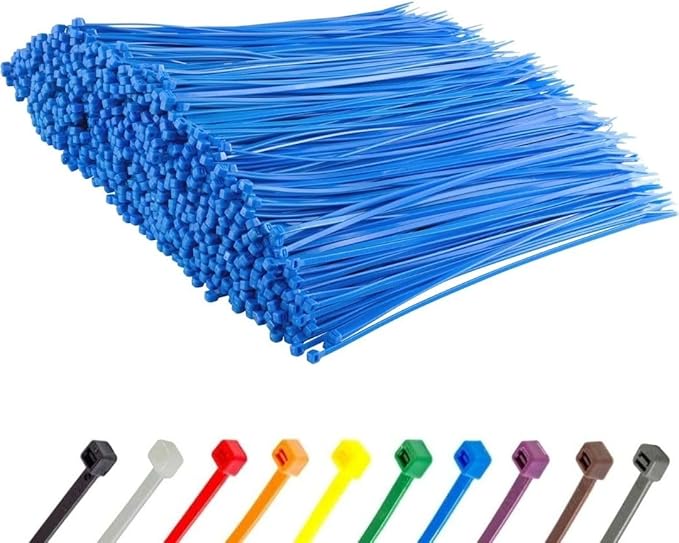 GTSE 14 Inch Blue Heavy Duty Zip Ties, 1,000 Bulk Pack, 120lb Strength, UV Resistant Nylon Cable Ties, Self-Locking 14" Tie Wraps