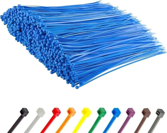GTSE 14 Inch Blue Heavy Duty Zip Ties, 1,000 Bulk Pack, 120lb Strength, UV Resistant Nylon Cable Ties, Self-Locking 14" Tie Wraps