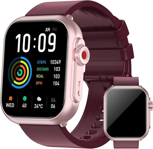 Smart Watch for Men Women, 1000mAh Battery 100-Day Standby Time, 1.85" HD Screen Fitness Tracker, 110+ Sport Modes, IP68 Waterproof, Heart Rate/Sleep Monitor, Fitness Watch for Android/iOS (Red)