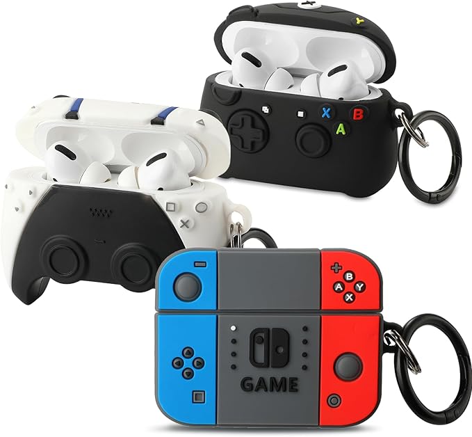 [2Pac] Compatible Airpods Pro 3 Case(2025),Cute Gamepad Design Cases Soft Silicone Protective Cases for Apple AirPods Pro 3rd Generation Case,Airpod Pro 3 Cover with Keychain for Men/Boy
