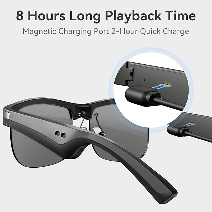 Smart Glasses, Bluetooth Sunglasses for Women Men, Open Mic & Speakers, Voice Assistant, UV Protection (Sunglasses)