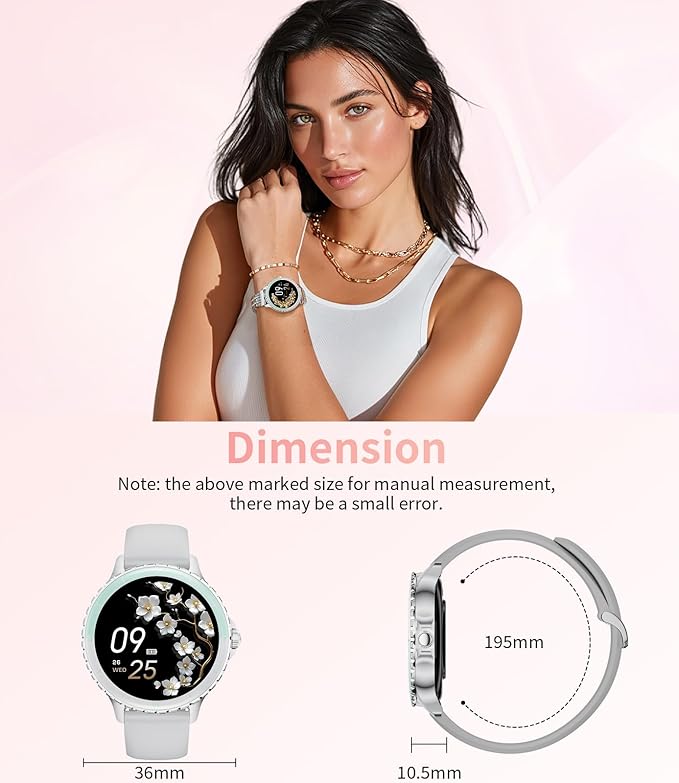 LIGE Smart Watches for Women (Answer/Make Call) 1.27” TFT Smartwatch,300mAh/IP68 Waterproof Fitness Tracker Pedometer 111 Sport Modes for Android iOS,Sliver