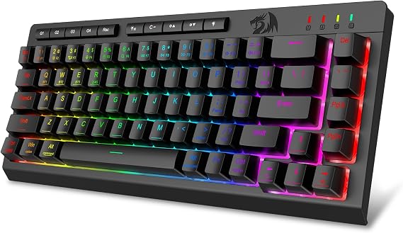 Redragon Wireless Gaming Keyboard, RGB Backlit, Portable 60% Design, Black