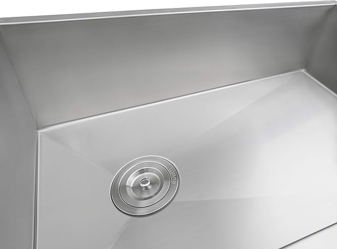 Ruvati 36-inch Slope Bottom Offset Drain Reversible Kitchen Sink Undermount 16 Gauge Stainless Steel - RVH7497