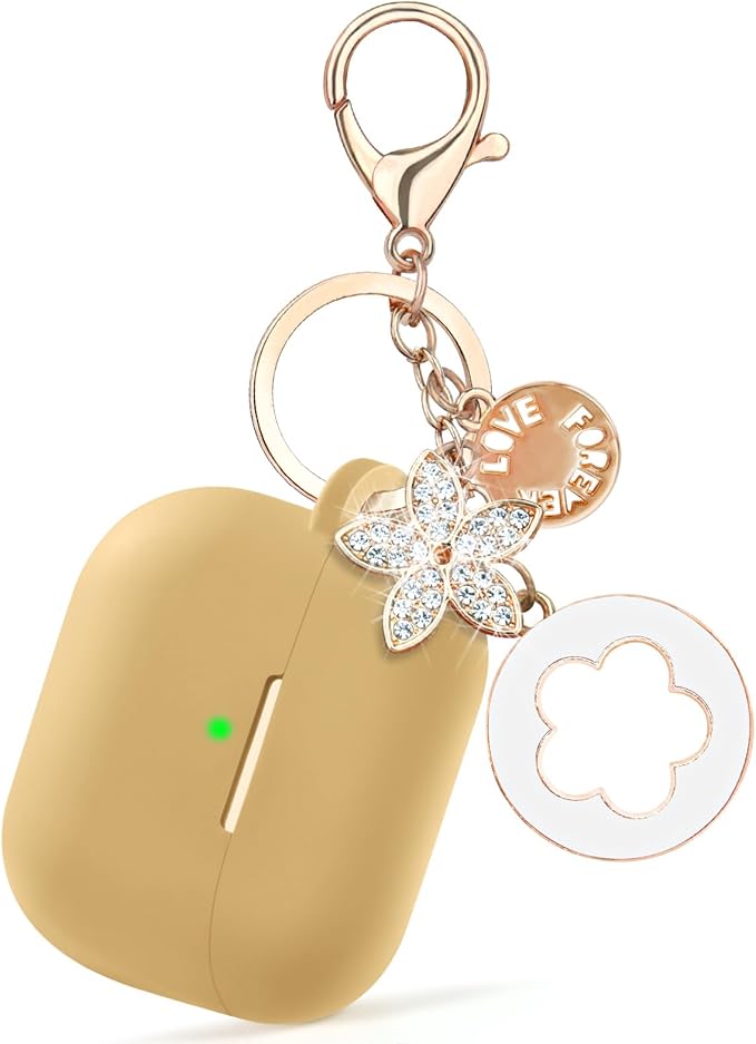 Case Compatible for Apple Airpods 4 - VISOOM Airpods 4 Cases 2024 Cover Women Anti-Drop Silicone iPods 4 Earbuds Wireless Accessorie Charging Cases Girl Bling Keychain for Airpod iPods 4th Generation