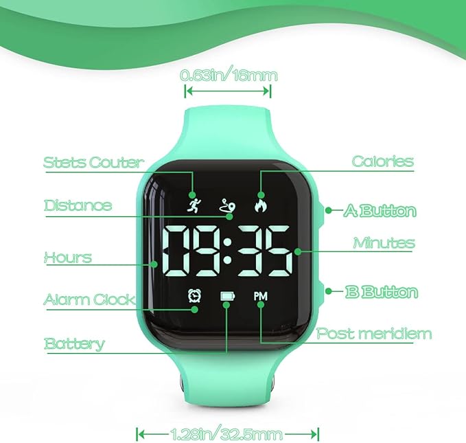 LED Kids Multifunction Steps Counting Watch, Digital Watch, Non-Bluetooth Pedometer Watch, Stopwatch, Alarm Clock, Calories for Women Children Girls Boys