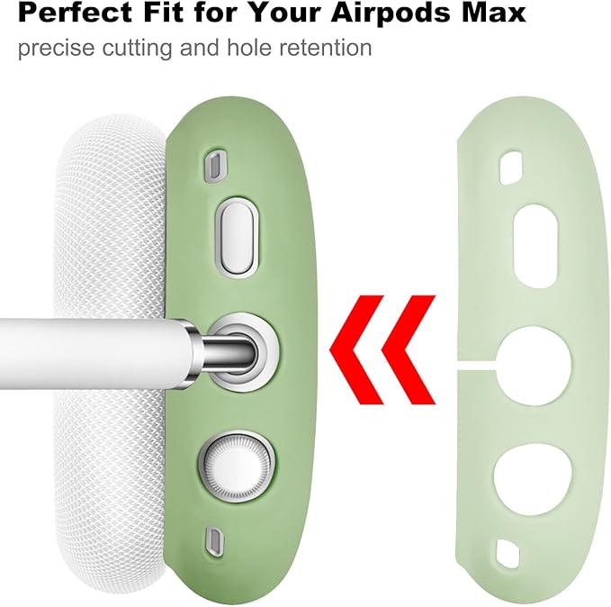 Case for Airpods Max Headphones, Ear Pad Case Cover/Ear Cups Cover/Headband Cover for AirPods Max (USB-C/Lightning)(2024/2020),Silicone for Airpod Max, Accessories Cases(Cactus Green)