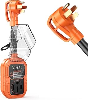 RV Surge Protector 50 Amp with Smart LED Display, 18000J RV Circuit Analyzer Waterproof with High/Low Voltage Protection, RV Adapter Plug for Camper with Voltage Monitoring, Clear Error Codes - Image 1