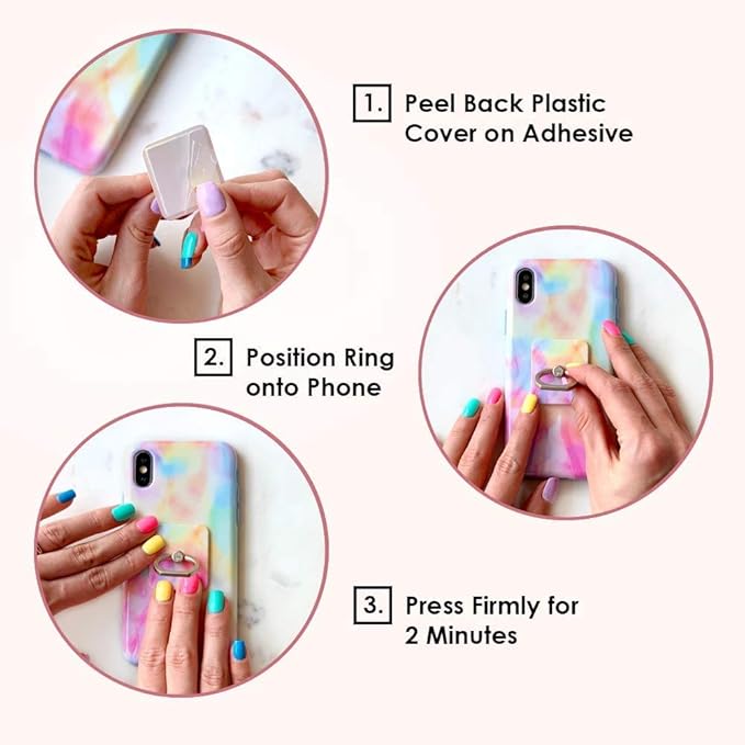 Velvet Caviar Cell Phone Ring Holder - Finger Ring & Stand - Improves Phone Grip Compatible with iPhone, Galaxy and Most Cases (Except Silicone/Leather) - White Camo