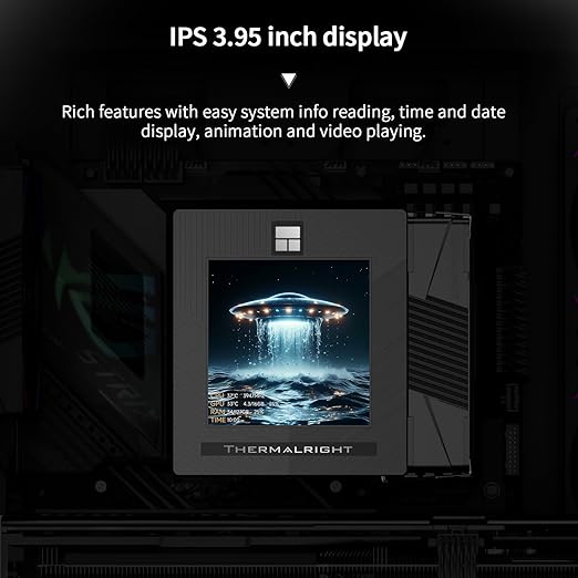Thermalright Phantom Spirit 120 Vision EVO CPU Air Cooler, Twin Tower Radiator 2150RPM Speed,480x480 Resolving Power IPS Screen with 3.95in,Computer Cooler for Intel lga1851/1700/115x,AM4/AM5