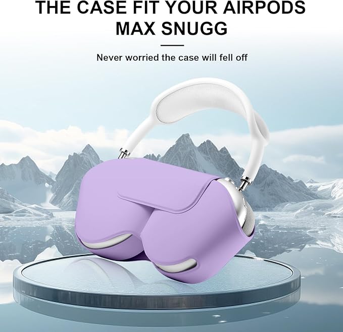Maxjoy for Apple Airpods Max Smart Case Cover, Soft PU Leather Protective Cover Accessories for Airpod Max with Sleep Mode, Anti-Dust Travel Carrying Case for Airpods Pro Max Headphones, Purple