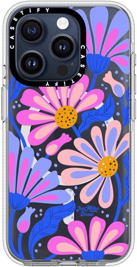 CASETiFY Clear iPhone 15 Pro Case [Not Yellowing / 6.6 ft. 3X Military Grade Drop Protection/Compatible with Magsafe] - Mystic Daisy - Clear