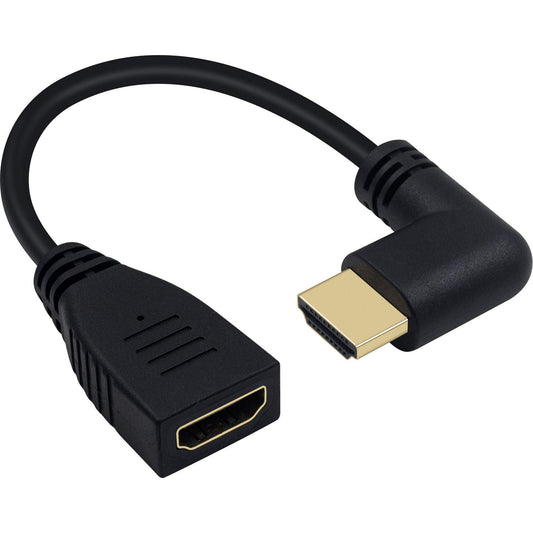 Poyiccot 8K HDMI Extension Cable, Short HDMI 90 Degree Left Angle Male to Female HDMI 2.1 Cable Adapter 48Gbps with 8K 60Hz Video and 3D HDR for TV/Xbox /PS4 /PS5 (Left M/F), 0.5feet
