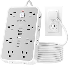 6 FT Surge Protector Power Strip with 6 USB, 16 Outlets, 2400J - Image 1