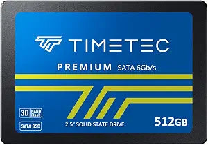 Timetec 512GB SSD 3D NAND SATA III 6Gb/s 2.5 Inch 7mm (0.28") Read Speed Up to 550 MB/s SLC Cache Performance Boost Internal Solid State Drive for PC Computer Desktop and Laptop (512GB)