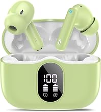 Wireless Earbuds, 2026 Bluetooth 5.4 Headphones Bass Stereo, Grass Green - Image 1