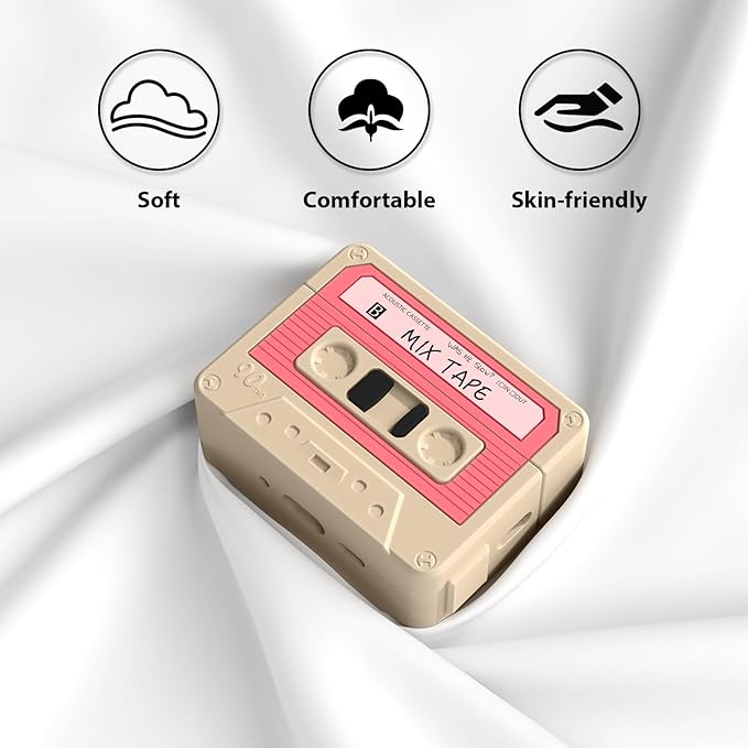 AirPods Pro 3 Case Cover, KOREDA Funny Cassette Tape Design Case for Airpods Pro 3rd Generation 2025, Cute Cartoon Fashion Silicone Protective Case for Women Men (Cinnamon Powder)