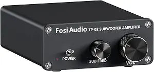 Fosi Audio TP-02 Subwoofer Amplifier Home Audio, Mini Bass Amp Mono Subwoofer Amp, with TDA7498E Chip 220W Volume and Frequency Control, for Powered Passive Subwoofers Bass Shakers