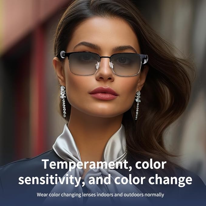 Bluetooth Audio Smart Sunglasses with Speakers, UV400 Protection Blue Light Blocking Glasses for Men Women