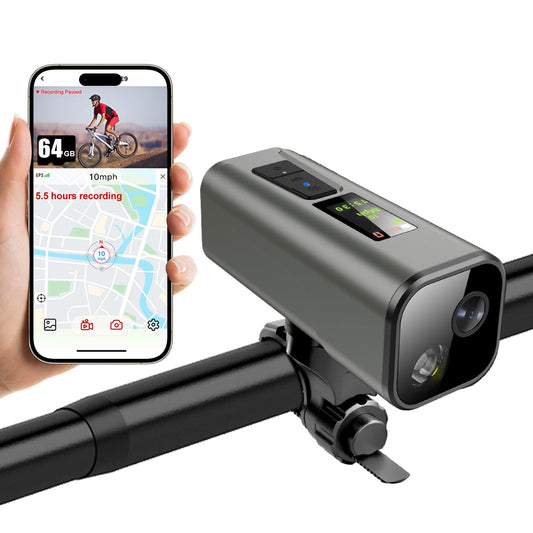 HUPEJOS Action Camera for Bike 4K 30fps with GPS Tracker, Bicycle Dash Cam
