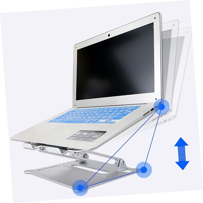 Zerodeko Aluminum Alloy Adjustable Foldable Laptop Computer Stand Portable Notebook PC Holder for Office and Travel Use Silver