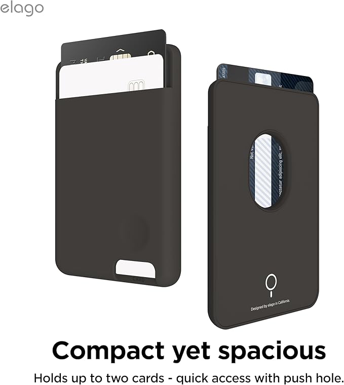 elago Magnetic Wallet Card Holder 2-Cards Compatible with MagSafe for iPhone - Secure Phone Wallet, Long Last Silicone, Scratch and Damage Protection
