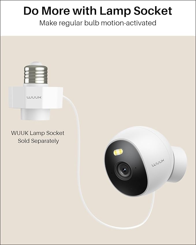 WUUK Security Camera, 4MP Indoor/Outdoor Wired Camera, Face Recognition, Color Night Vision & Spotlight, No Monthly Fee, Magnetic Mount, 2.4 GHz WiFi Only, Compatible with Amazon Alexa and Google Home