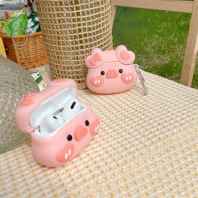 Compatible with Airpods Pro 2nd Generation Case 2022, Cute AirPods Pro 2 Case Cartoon, Kawaii Soft Silicone Protective Cover for New Airpods Pro2 for Men Women (Pink Pig1)