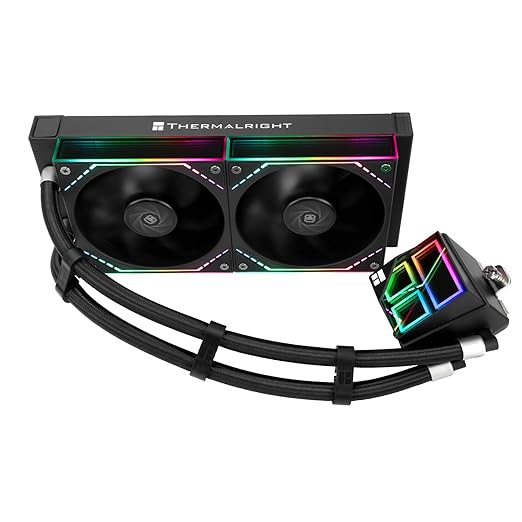 Thermalright Frozen Infinity 240 Black CPU Aio Cooler,TL-M12*2 PWM Fans,Computer CPU Water Cooler,ARGB Infinity Mirror,240 CPU Liquid Cooling:LGA1851/1700/1150/1151/1200/2011,PC Water Cooling