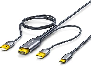 DisplayPort to USB-C Cable Data & Power for Portable Displays 9.8FT - Image 1