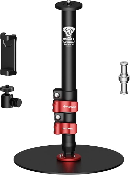 IFOOTAGE Cobra 2 RB-A200-S Adjustable Round Base Tabletop Monopod