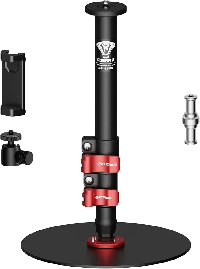 IFOOTAGE Cobra 2 RB-A200-S Adjustable Round Base Tabletop Monopod