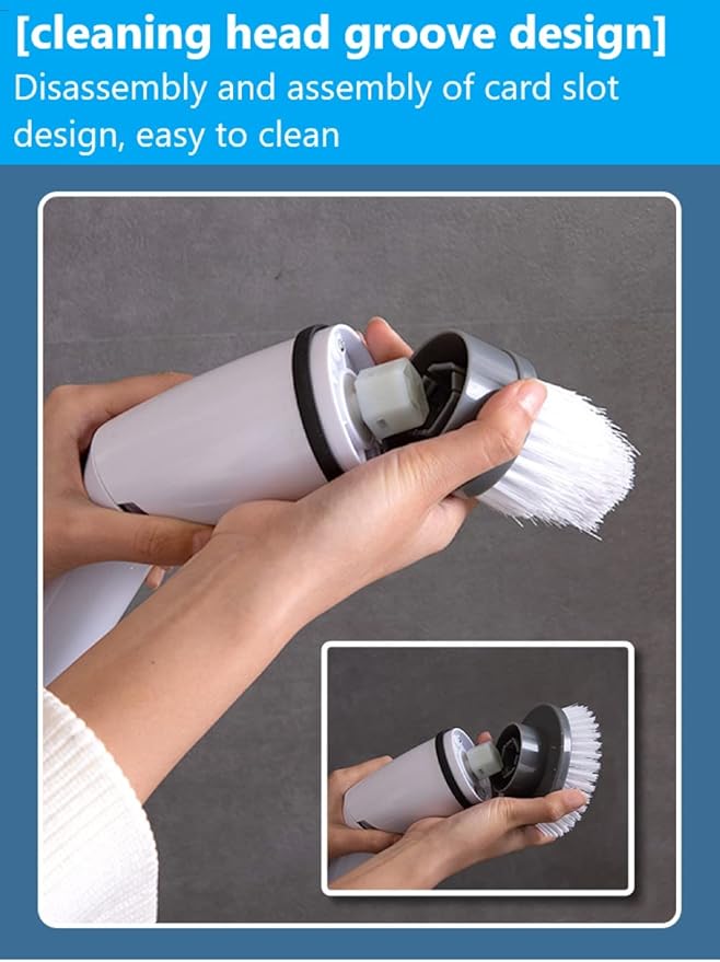 Electric Spin Scrubber, Electric Cleaning Brush Scrubber 360 Cordless Power Cleaning Brush with Telescopic Rod Handle, Portable Spin Scrubber for Cleaning Kitchen, Floor, Toilet, 3 Brushes & a Holder