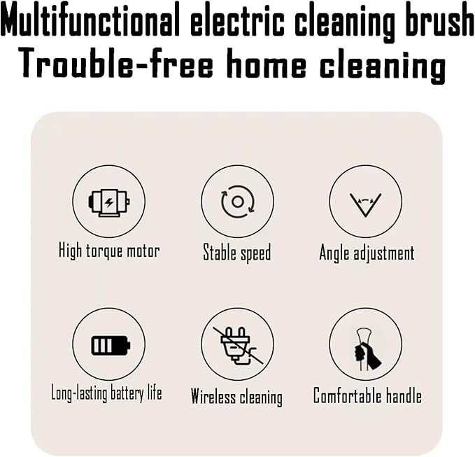 Electric Spin Scrubber, Multi-Purpose Cleaner,9 in 1 Electric Spin Scrubber,Cordless Cleaning Brush with 9 Replaceable Heads,Cordless Shower Scrubber,Adjustable and Detachable Handle(White)