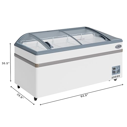 KoolMore 65 Inch Manual Defrost Island Chest Freezer with 16 cu. ft. Capacity in White, ETL Listed (KM-ISCF-65MD)