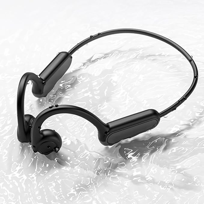 AYI True Bone Conduction Bluetooth Headphones Open Ear Headset Painless Wear Stereo Earphone 11H Playtime Lightweight Stable & Comfortable Sports Headphone for Driving Bicycling Running Skiing-White