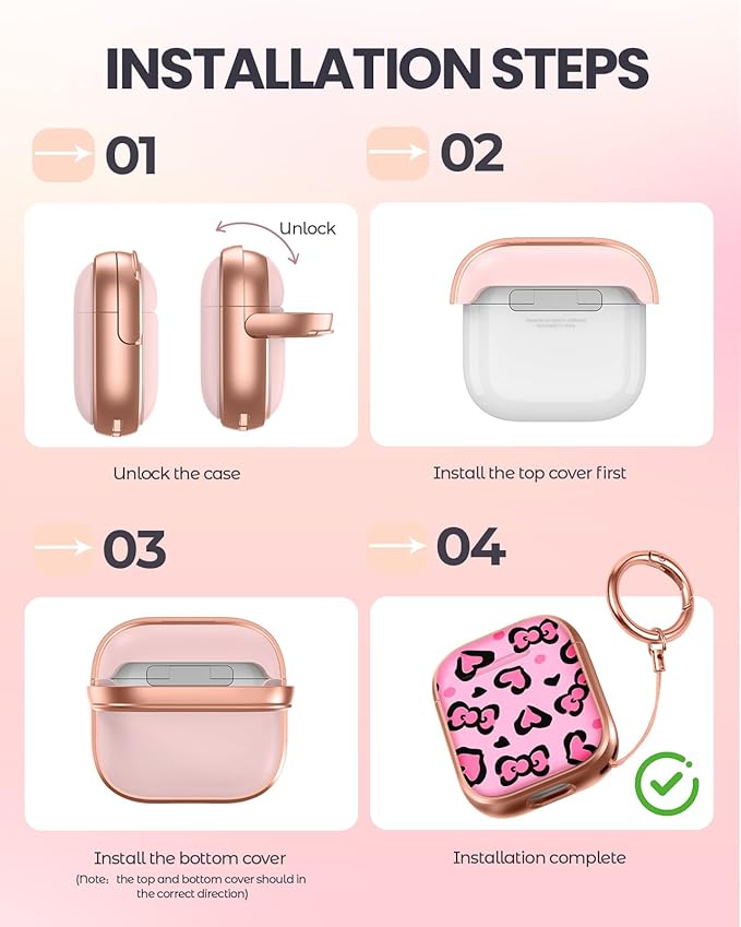Coralogo for AirPods 2/1 Case with Safety Lock - Cute Cartoon for AirPods 1st/2nd Generation for Women Girls Fashion Stylish Leopard Pattern Design Kawaii Girly Girlish Hard Protective Cover